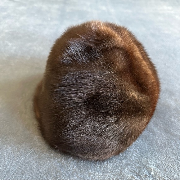 Vintage Mitvalsky's Furs Luxurious Elegant Brown Mink Fur Beret Hat - Picture 4 of 7